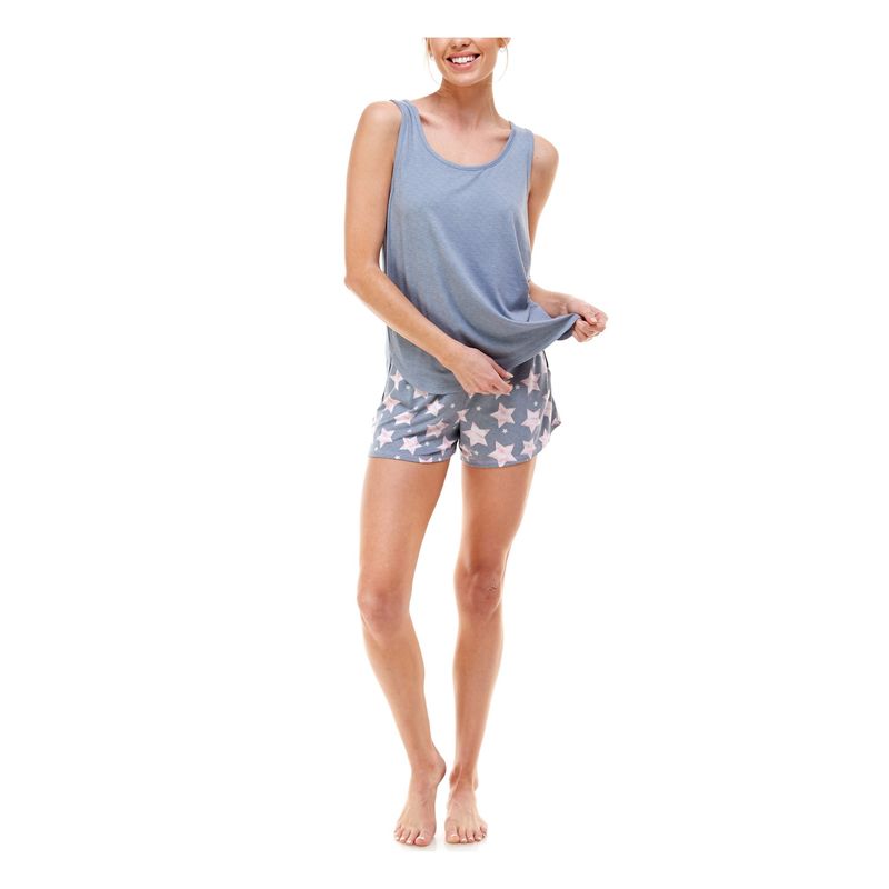 Nwt Roudelain Womens Gray Sleeveless Tank Top And Shorts Pajamas Xl